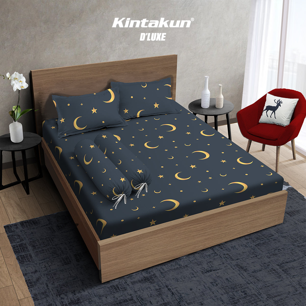 Kintakun Dluxe Gold Sprei Fitted 160 x 200 Tinggi 30cm Varian Motif