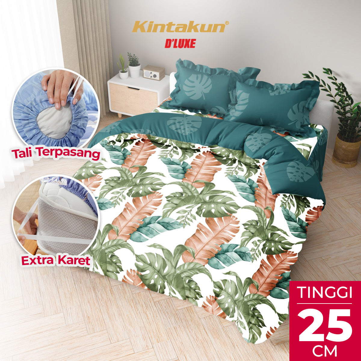 Kintakun Dluxe Bedcover Set Rumbai Mirani Tinggi 25cm