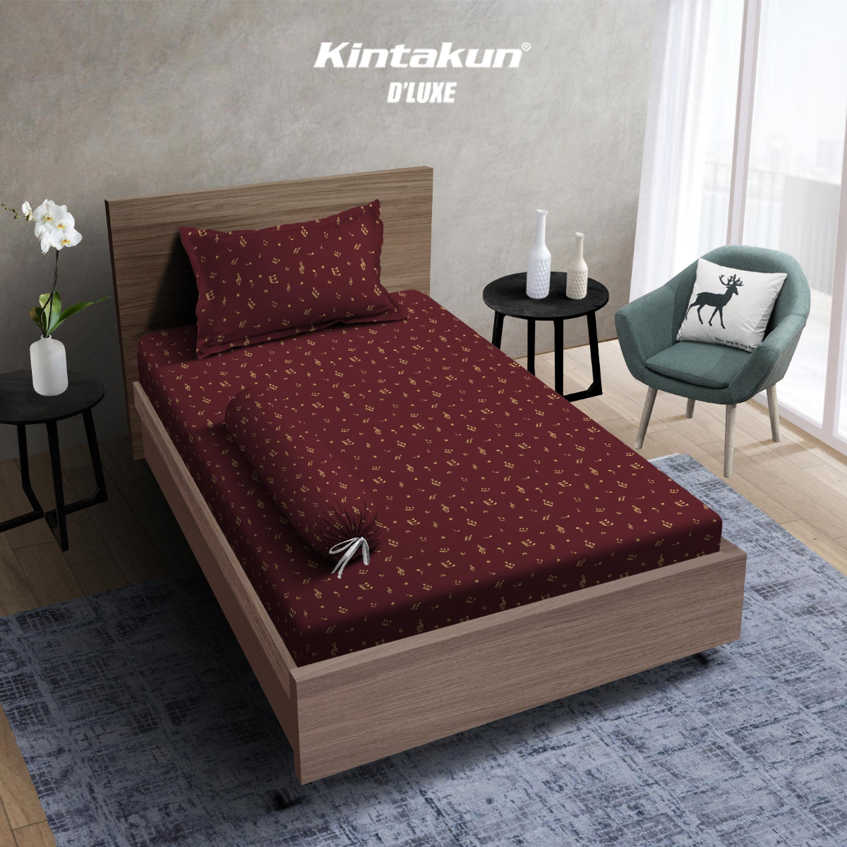 Kintakun Dluxe Gold Sprei Fitted 120 x 200 Tinggi 30cm Varian Motif