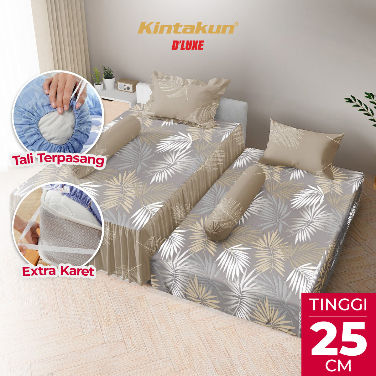 Kintakun Dluxe Sprei Duo 2in1 Nayla Tinggi 25cm