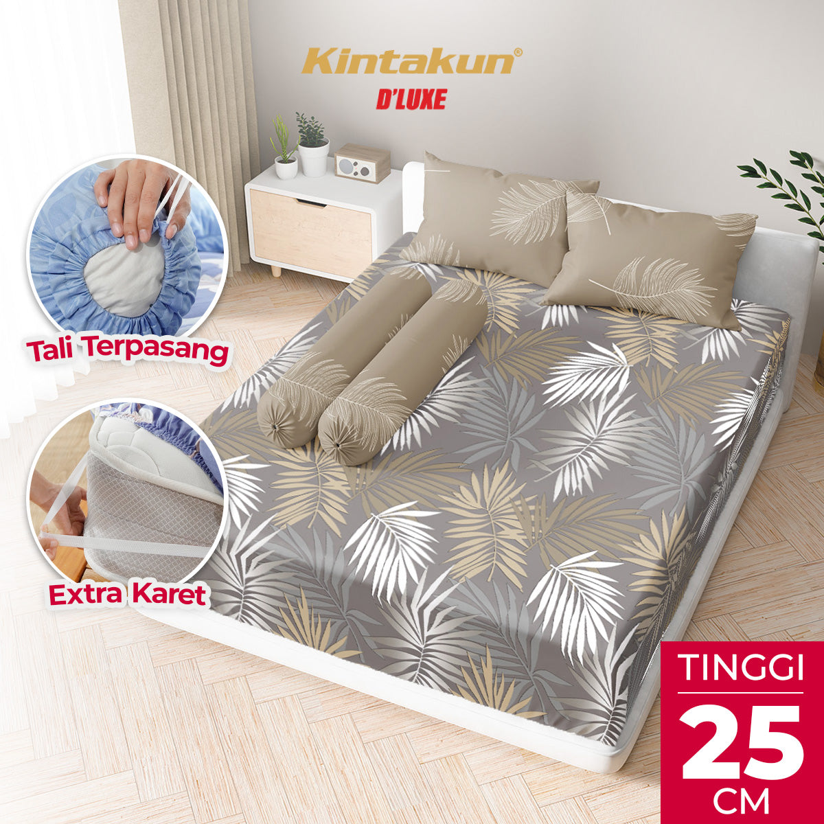 Kintakun Dluxe Sprei Fitted Nayla Tinggi 25cm