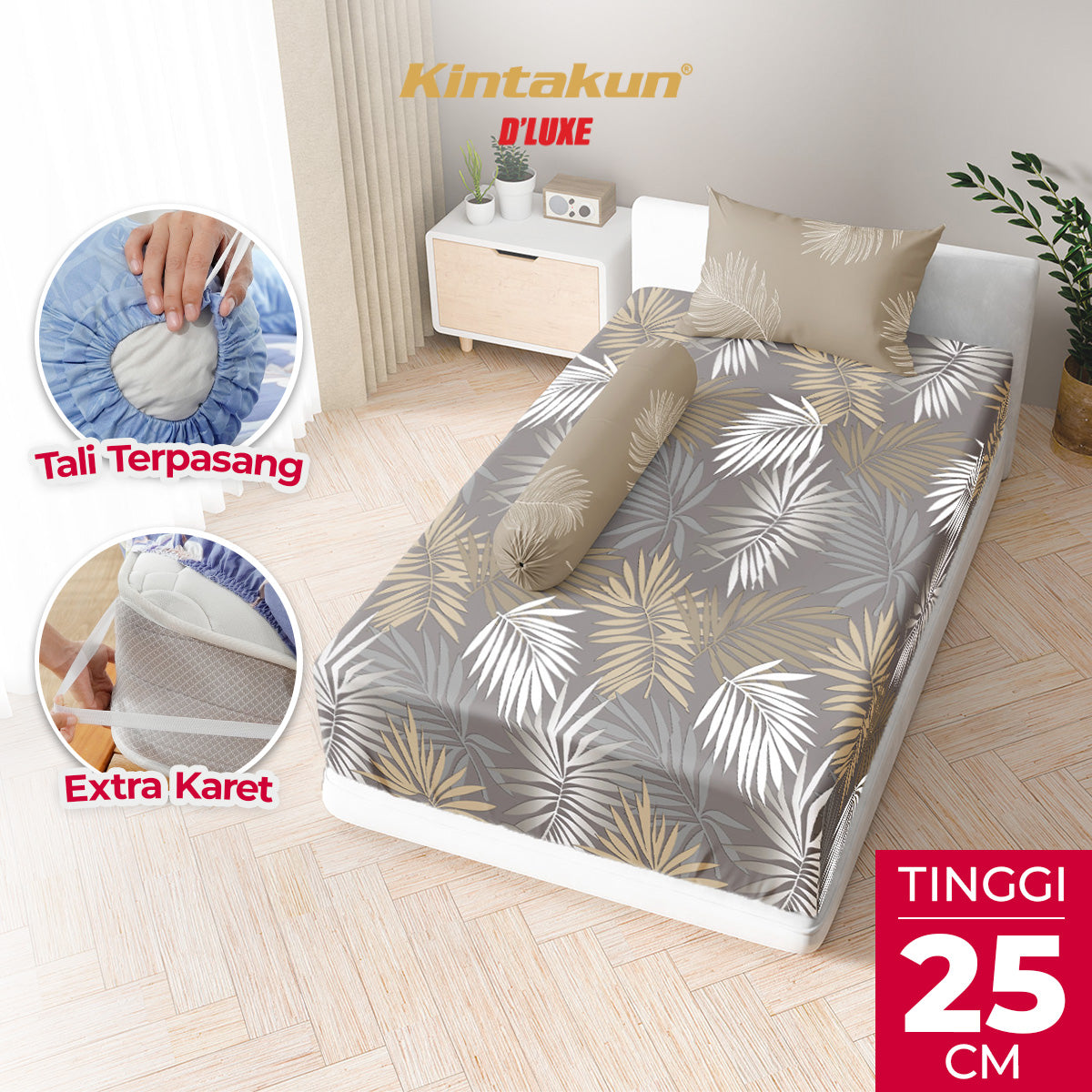 Kintakun Dluxe Sprei Fitted Nayla Tinggi 25cm