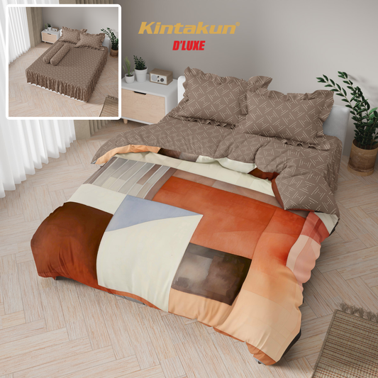 Kintakun Dluxe Bedcover Set Rumbai Digital Print Motif Nira Tinggi 39 cm