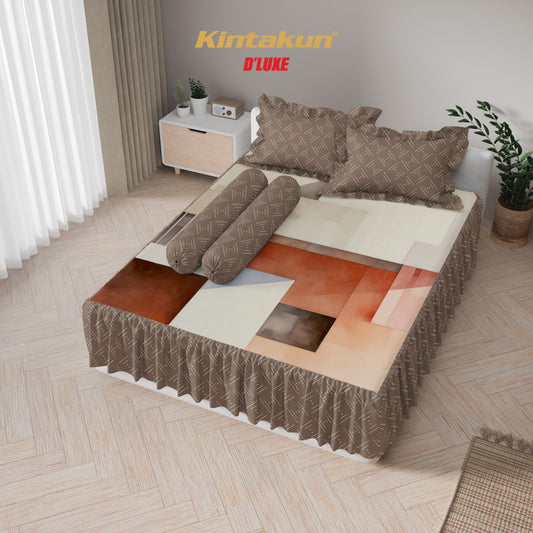 Kintakun Dluxe Sprei Set Rumbai Digital Printing Motif Nira Tinggi 39 cm