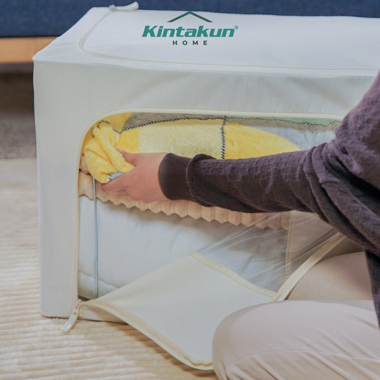 Kintakun Home Naomi Keranjang Tempat Penyimpanan Baju dengan Zipper