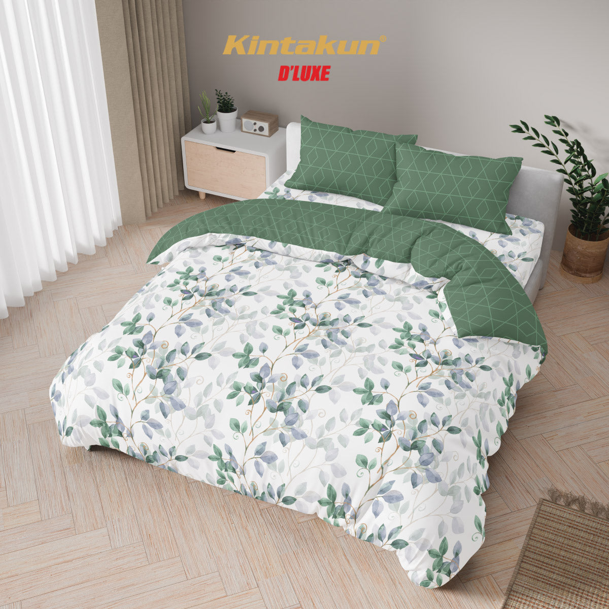 Kintakun Dluxe Bedcover Set Fitted Padma Tinggi 25cm