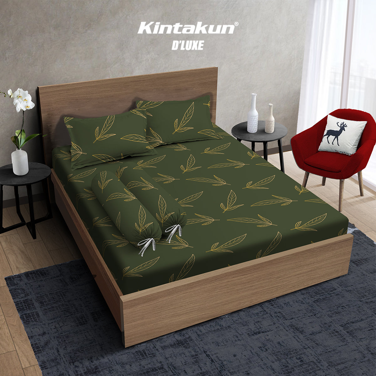 Kintakun Dluxe Gold Sprei Fitted 200 x 200 Tinggi 30cm Varian Motif