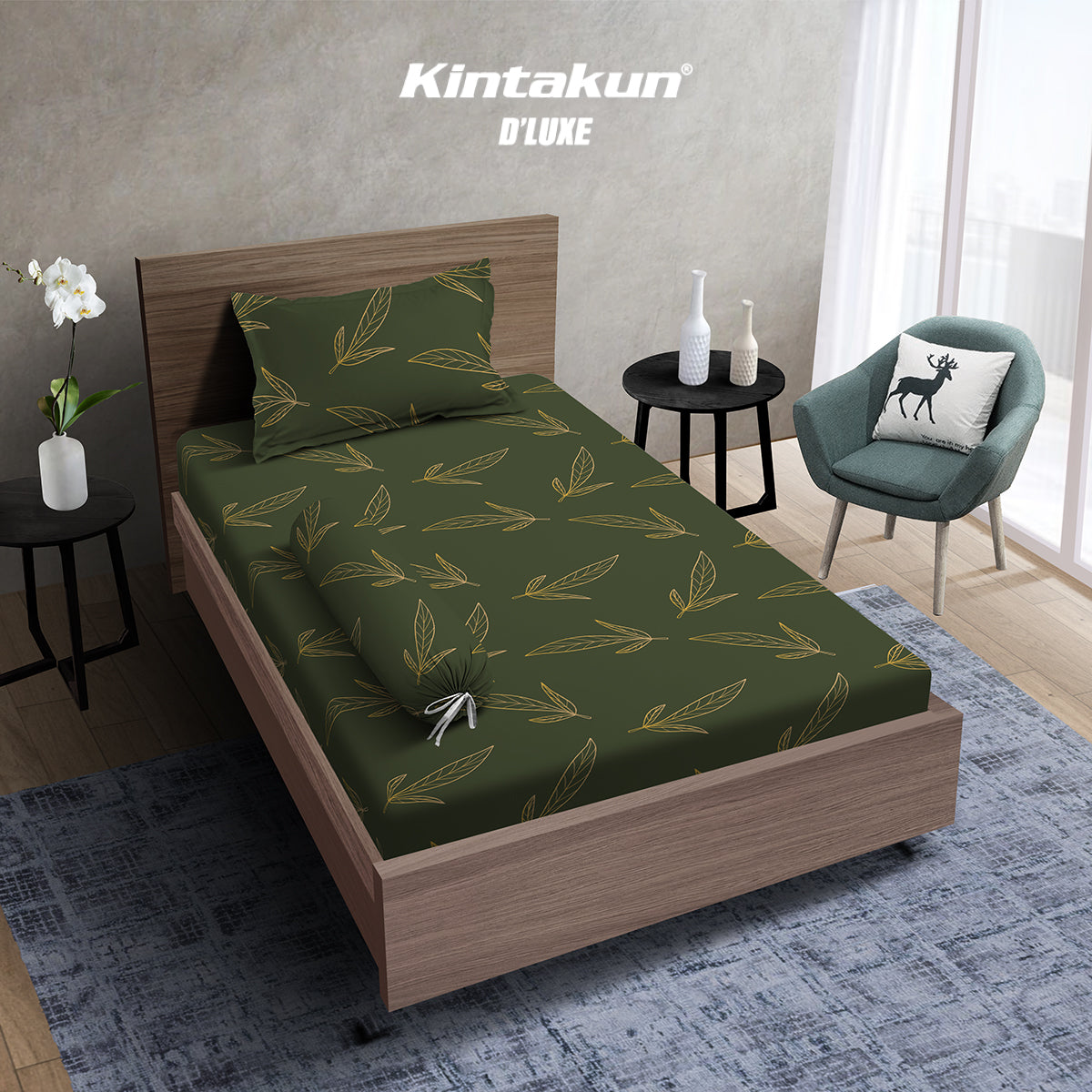 Kintakun Dluxe Gold Sprei Fitted 120 x 200 Tinggi 30cm Varian Motif