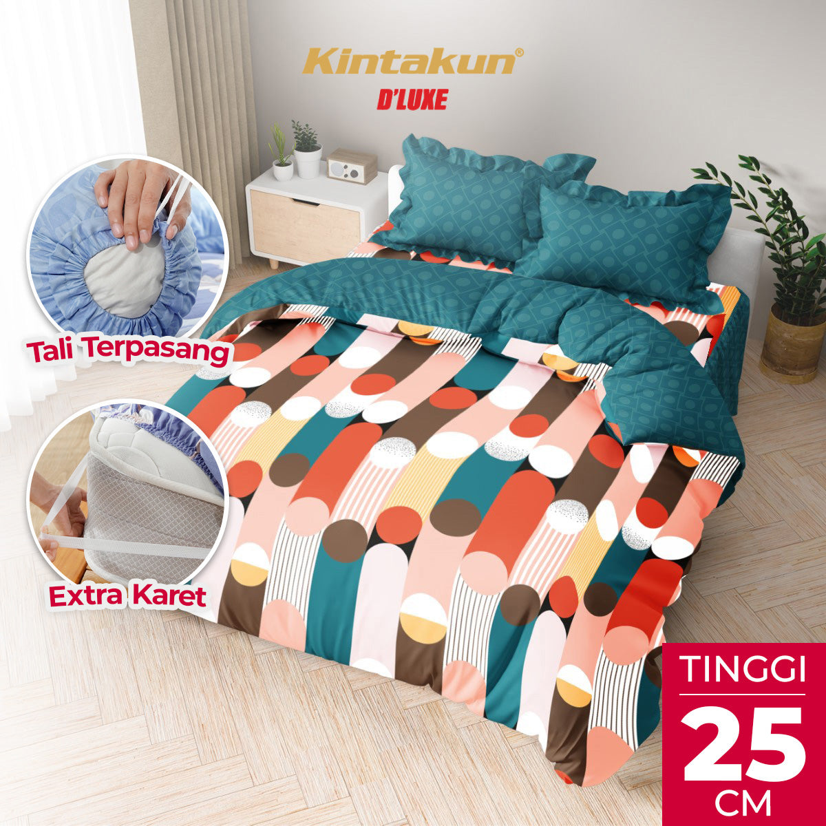 Kintakun Dluxe Bedcover Set Rumbai Rayhan Tinggi 25cm