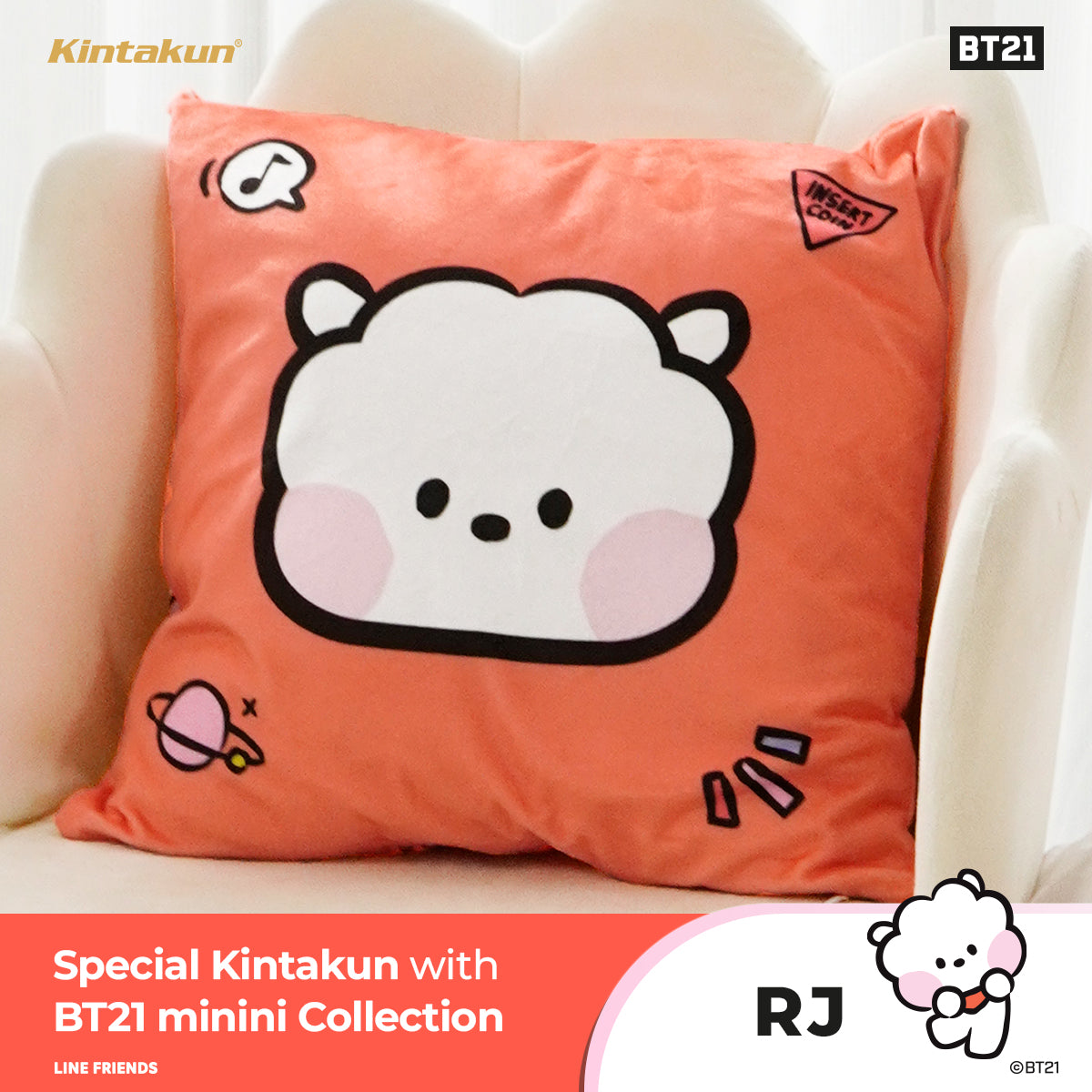 Kintakun Home Bantal Sofa Zipper 40 x 40 Kartun Animasi minini Varian Karakter