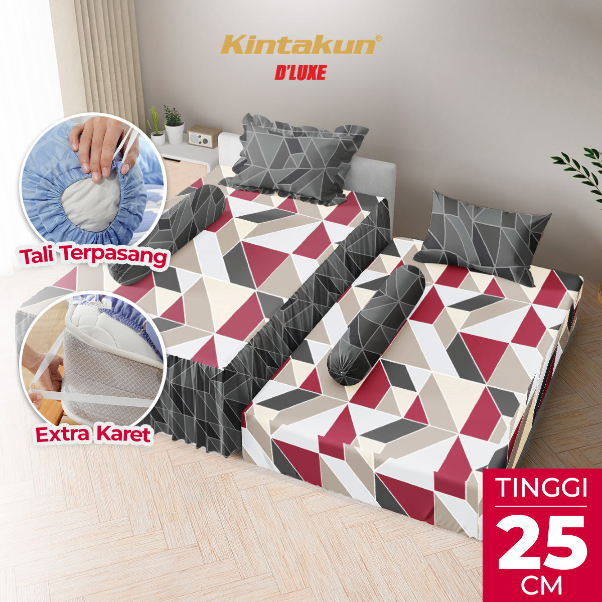 Kintakun Dluxe Sprei Duo 2in1 Roni Tinggi 25cm