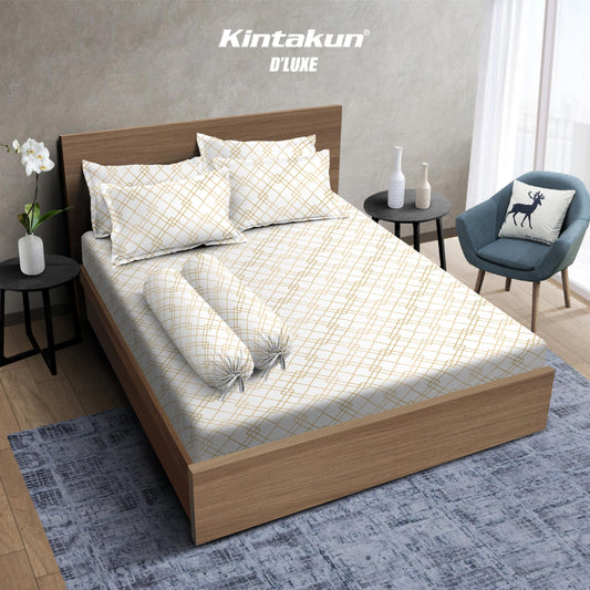 Kintakun Dluxe Gold Sprei Fitted Motif Rexa Tinggi 30 cm