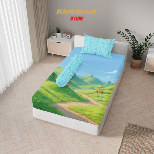 Kintakun Dluxe Sprei Set Fitted Digital Printing Motif Sayaka Tinggi 25 cm