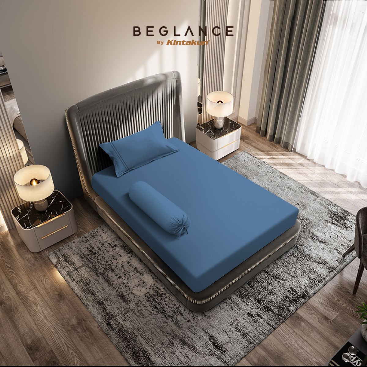 Beglance Cotton Embroidery Sprei Set 120 x 200 Tinggi 35 cm