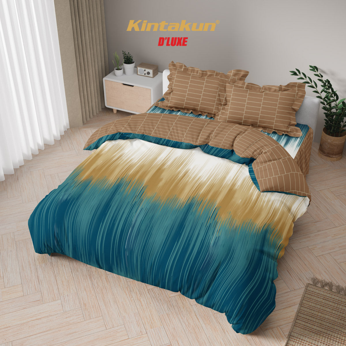 Kintakun Dluxe Bedcover Set Rumbai Senia Tinggi 39cm