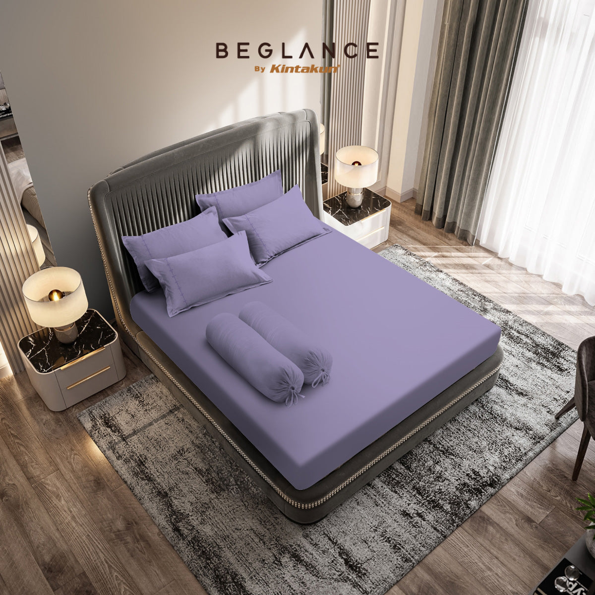 Beglance Cotton Embroidery Sprei Set 200 x 200 Tinggi 35 cm