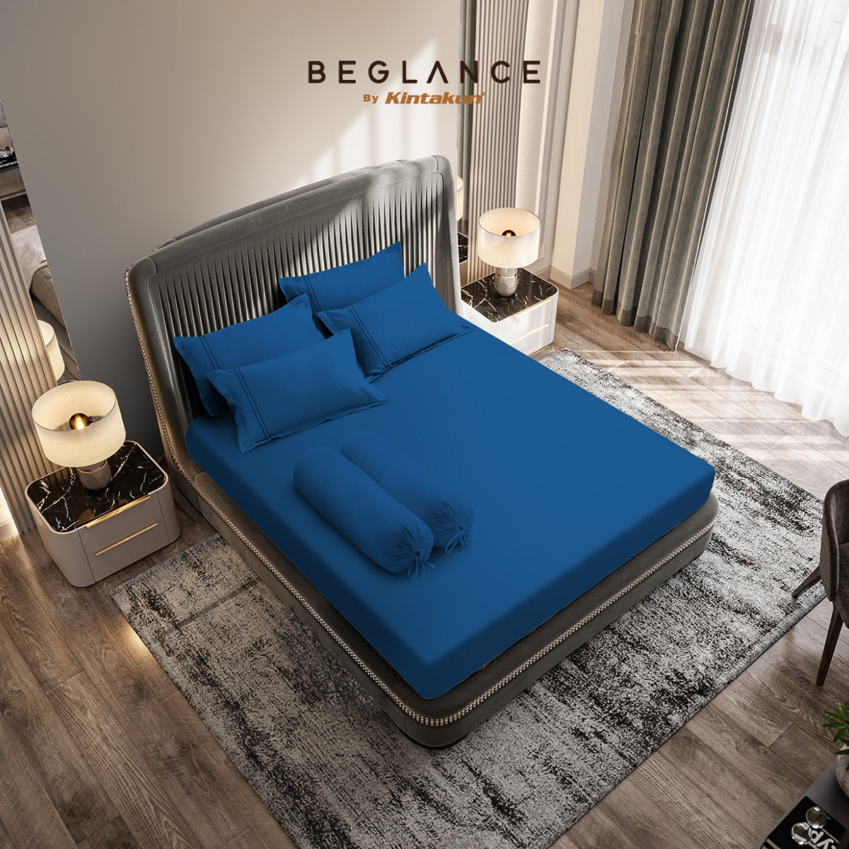 Beglance Cotton Embroidery Sprei Set 160 x 200 Tinggi 35 cm