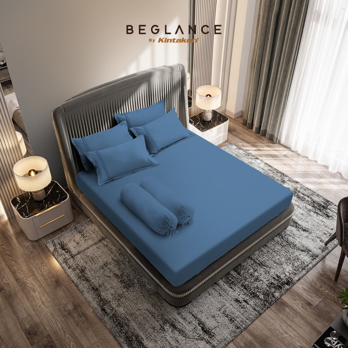 Beglance Cotton Embroidery Sprei Set 160 x 200 Tinggi 35 cm