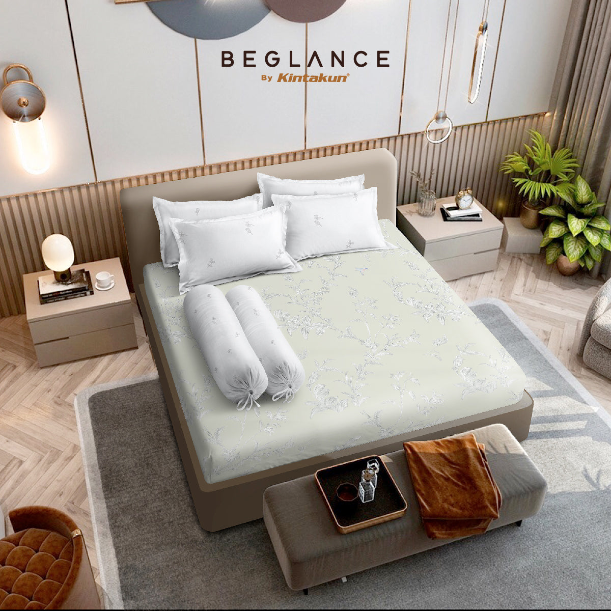 Beglance Bamboo Silk Sprei Fitted 160 x 200 Tinggi 40 cm