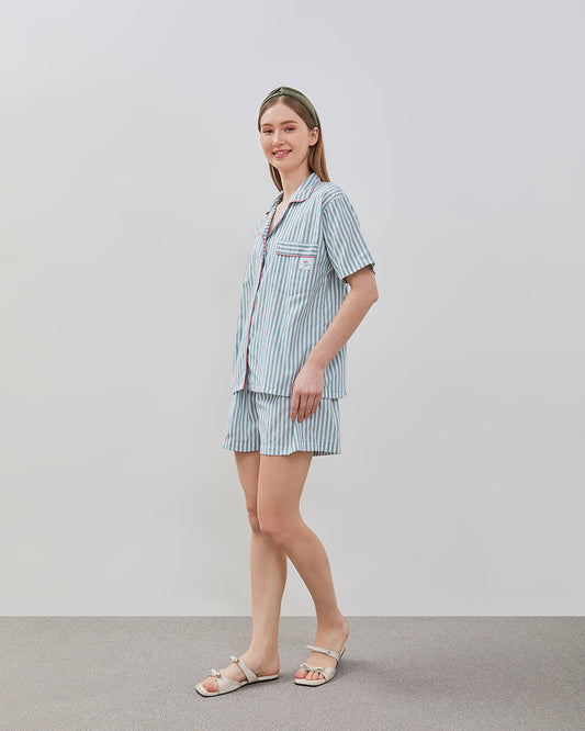 Cottonbee One Set Piyama Cotton Pria dan Wanita Varian Milk Sorbet