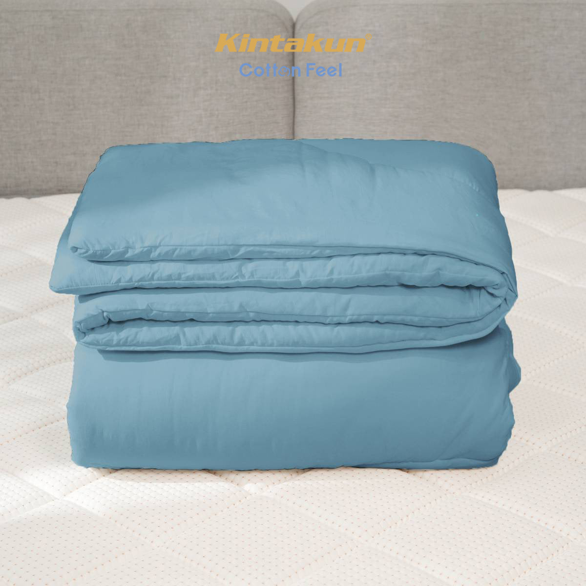 Kintakun Cotton Feel Comforter Basic & Pinch Quilt Varian Stone Blue