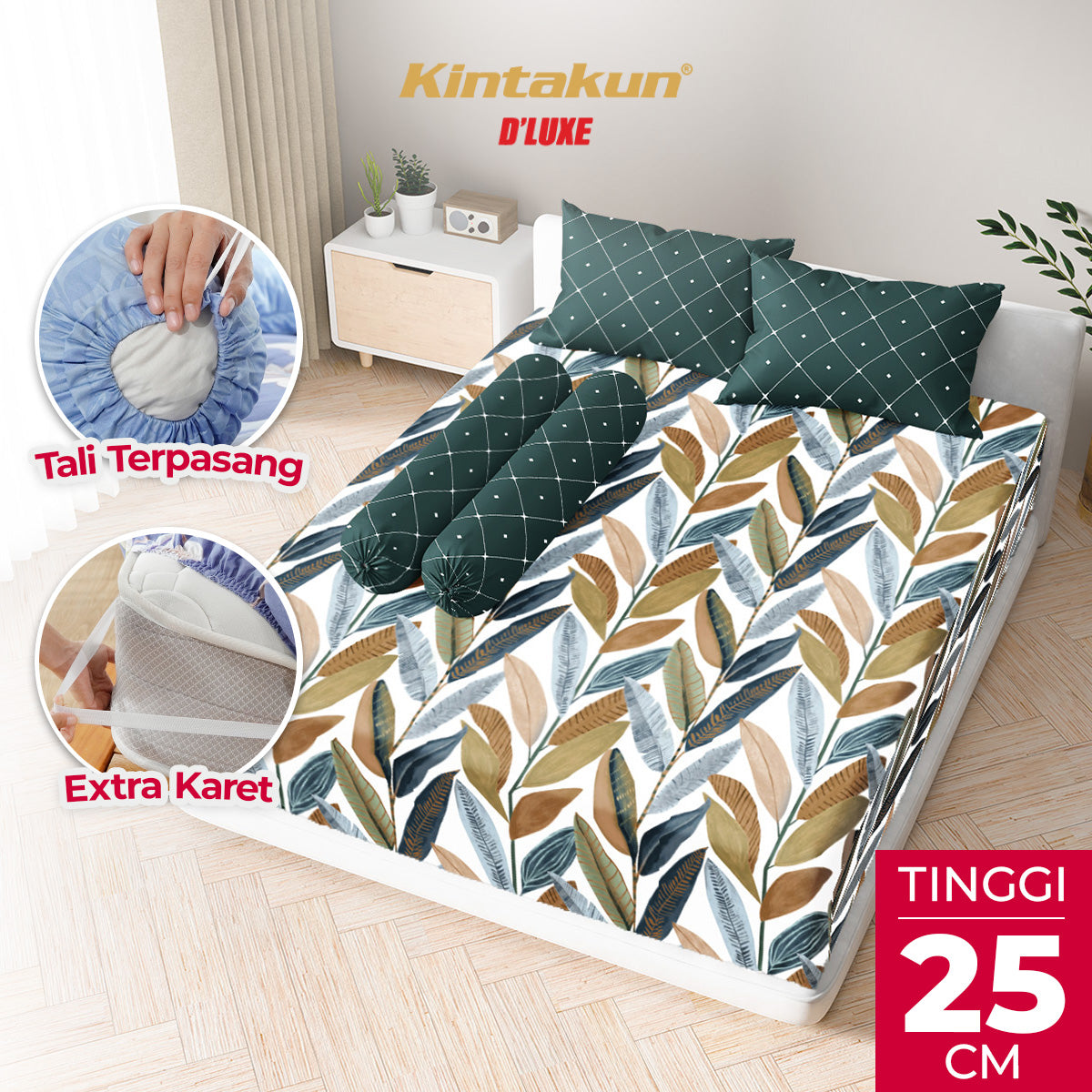 Kintakun Dluxe Sprei Fitted Telania Tinggi 25cm