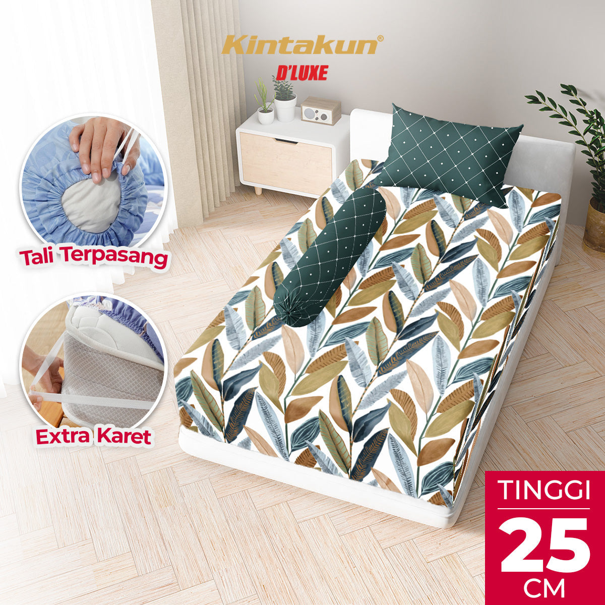 Kintakun Dluxe Sprei Fitted Telania Tinggi 25cm