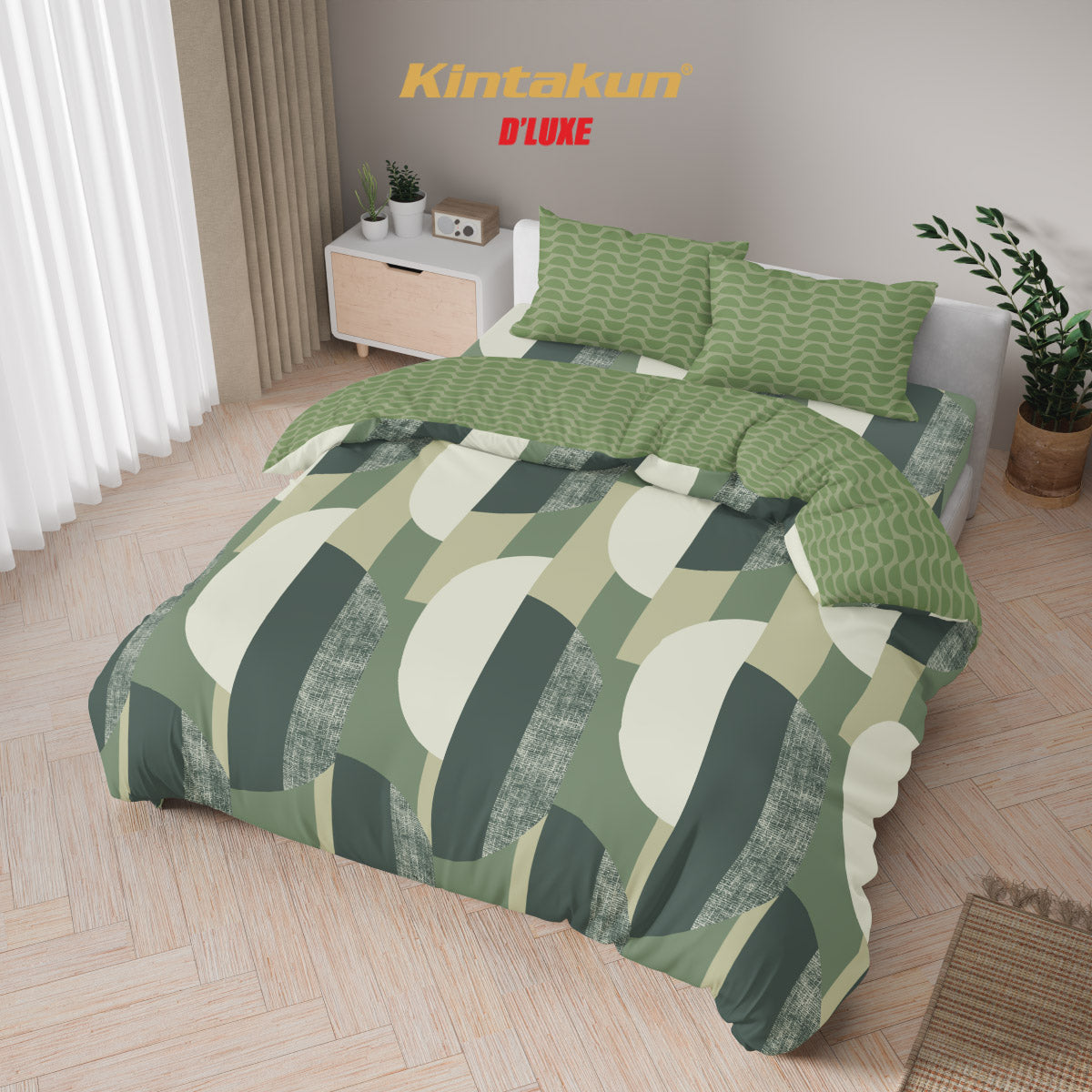 Kintakun Dluxe Bedcover Set Fitted Tesa Tinggi 25cm