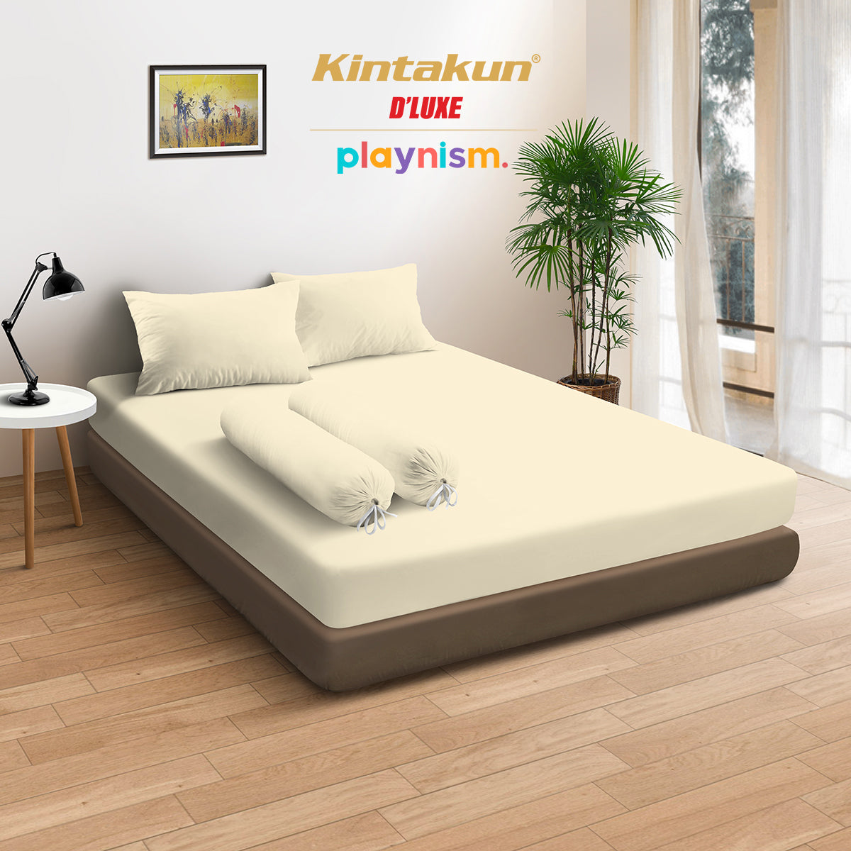 Dluxe Sprei Set Fitted Polos Ukuran 180 x 200 Varian Warna