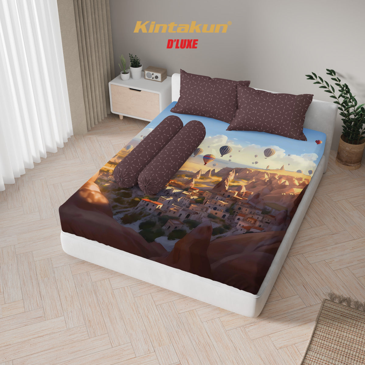 Kintakun Dluxe Sprei Set Fitted Digital Printing Ukuran 160 x 200