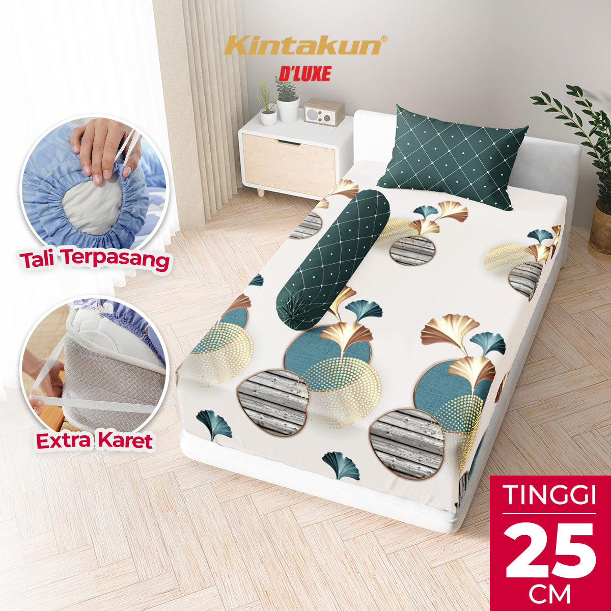 Kintakun Dluxe Sprei Fitted Ulya Tinggi 25cm