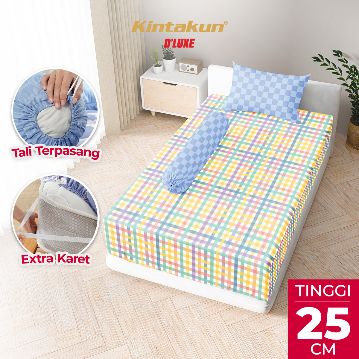 Kintakun Dluxe Sprei Fitted Vina Tinggi 25cm
