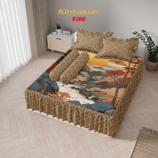 Kintakun Dluxe Sprei Set Rumbai Digital Printing Motif Yamato Tinggi 39 cm