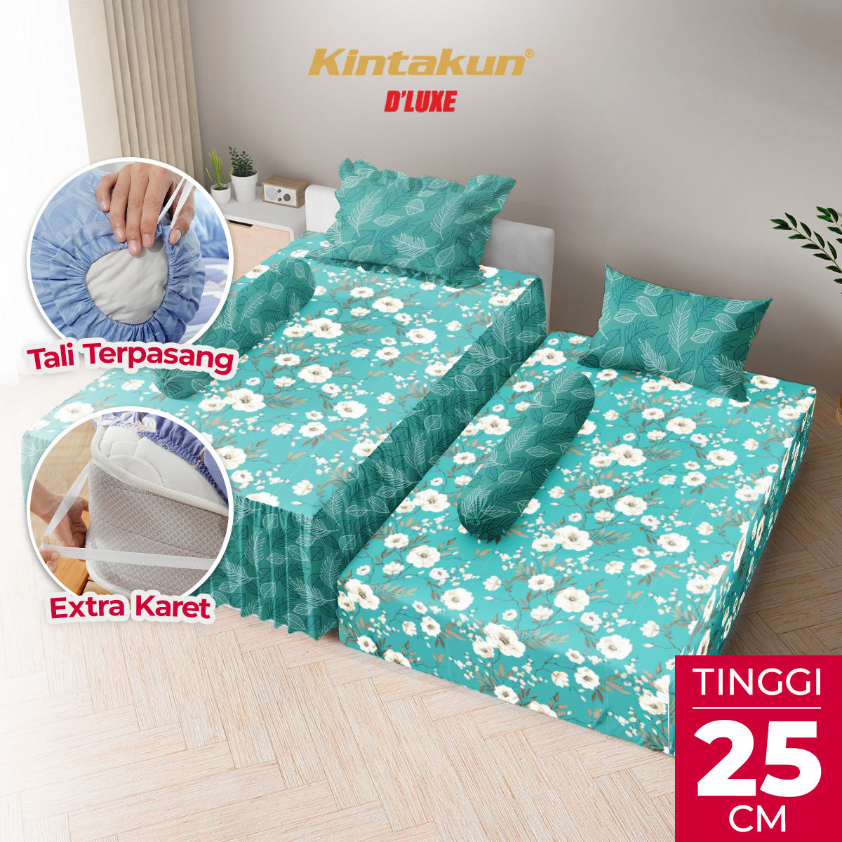 Kintakun Dluxe Sprei Duo 2in1 Zahara Tinggi 25cm