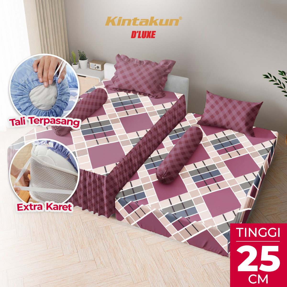 Kintakun Dluxe Sprei Duo 2in1 Zanetta Tinggi 25cm