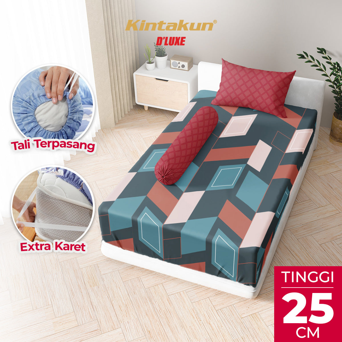 Kintakun Dluxe Sprei Fitted Zania Tinggi 25cm