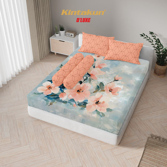 Kintakun Dluxe Sprei Set Fitted Digital Printing Motif Zea Tinggi 25 cm