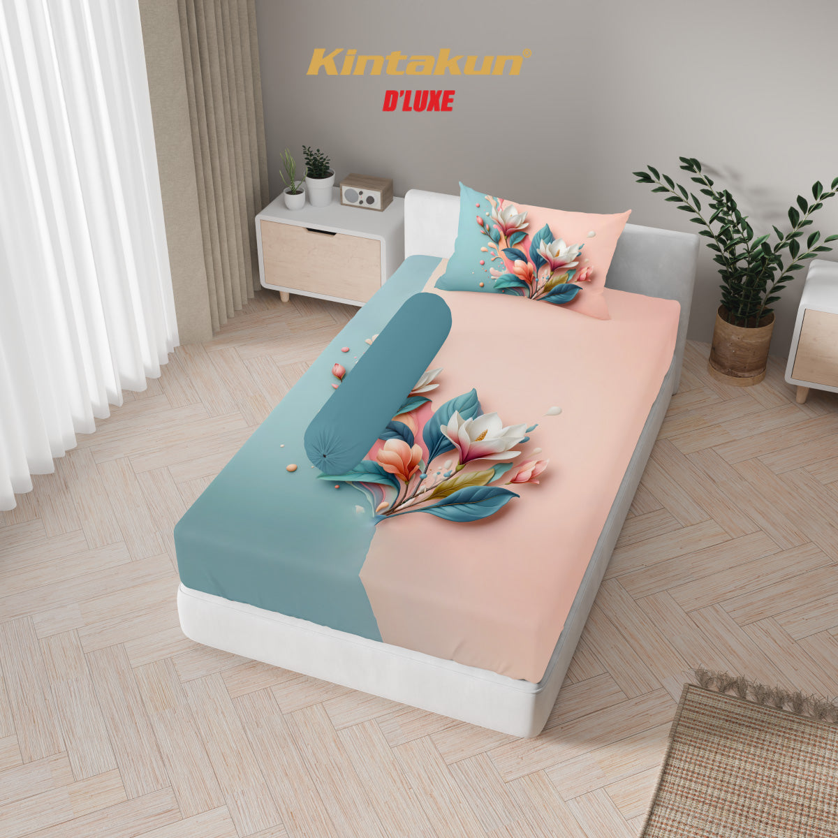 Kintakun Dluxe Sprei Set Fitted Digital Printing Zola Tinggi 25 cm