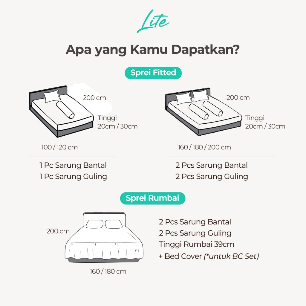 Kintakun Lite Sprei Fitted Irmadel Tinggi 20cm