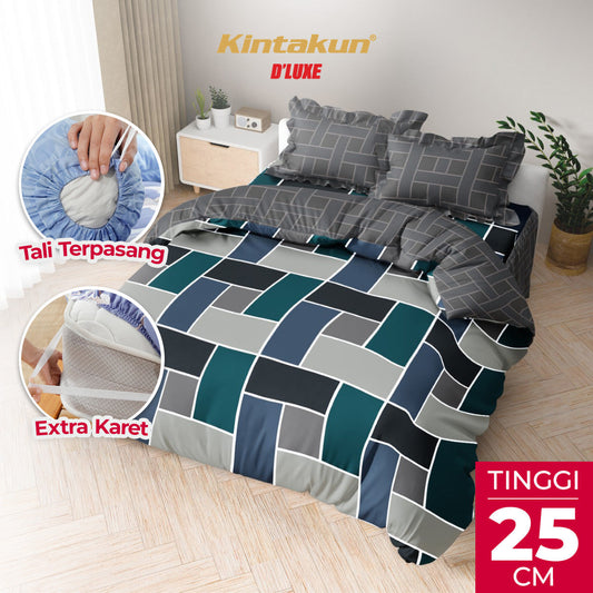 Kintakun Dluxe Bedcover Set Rumbai Adara Tinggi 25cm