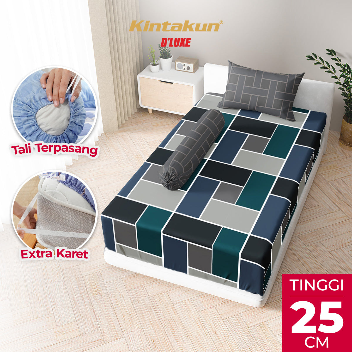 Kintakun Dluxe Sprei Fitted Adara Tinggi 25cm
