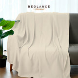 Beglance Poly Diamond Knit Blanket 150 x 195 Almond