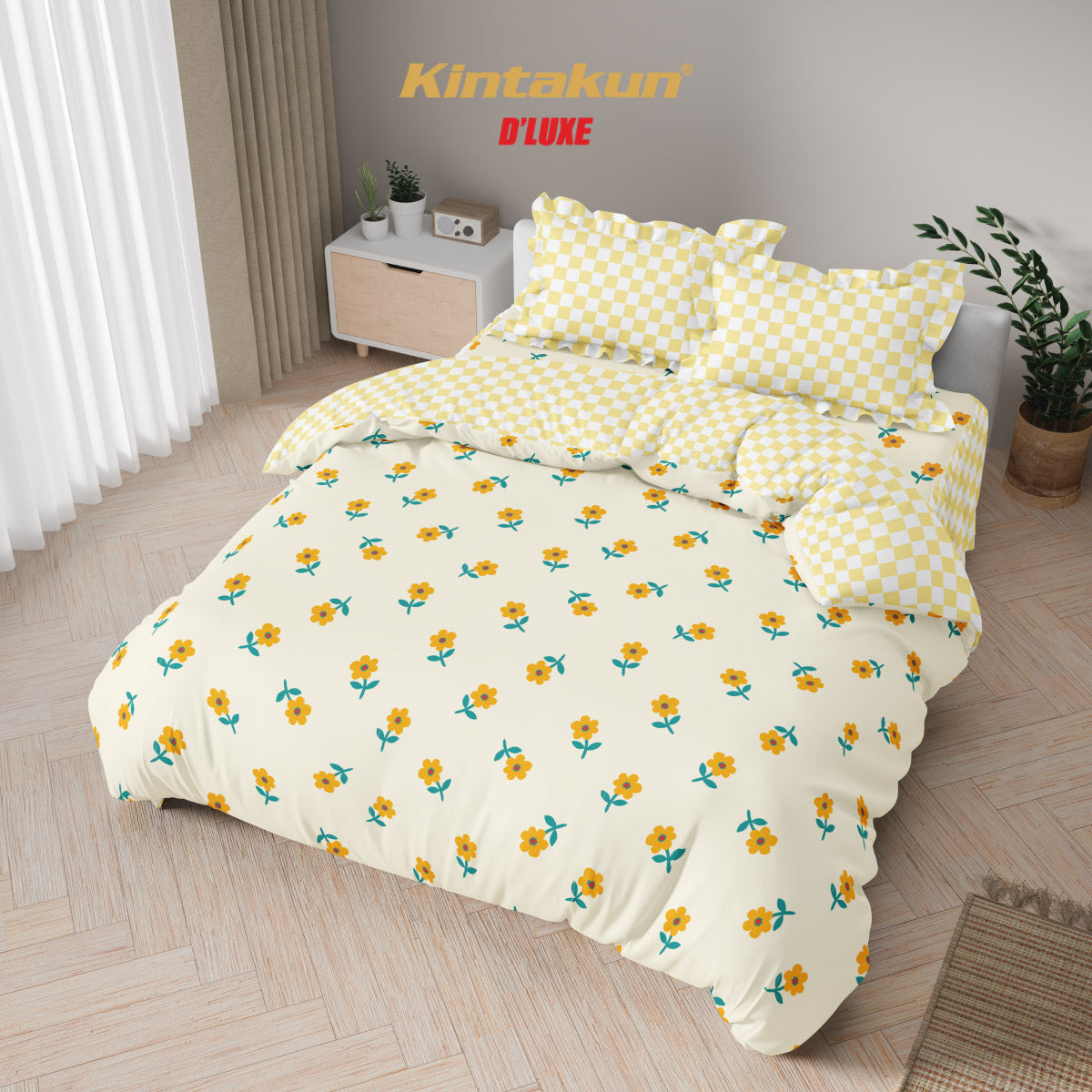 Kintakun Dluxe Bedcover Set Rumbai Amanda Tinggi 39cm