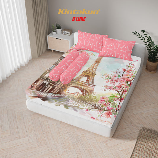 Kintakun Dluxe Sprei Set Fitted Digital Printing Motif Amoura Tinggi 25 cm