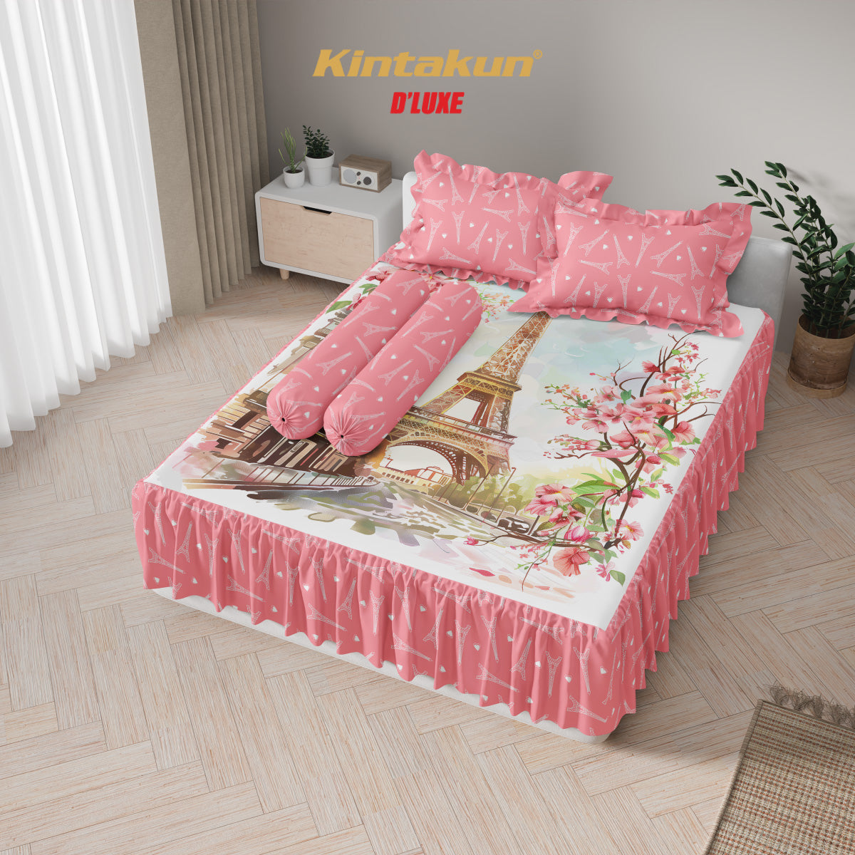 Kintakun Dluxe Sprei Set Rumbai Digital Printing Motif Amoura Tinggi 3 ...