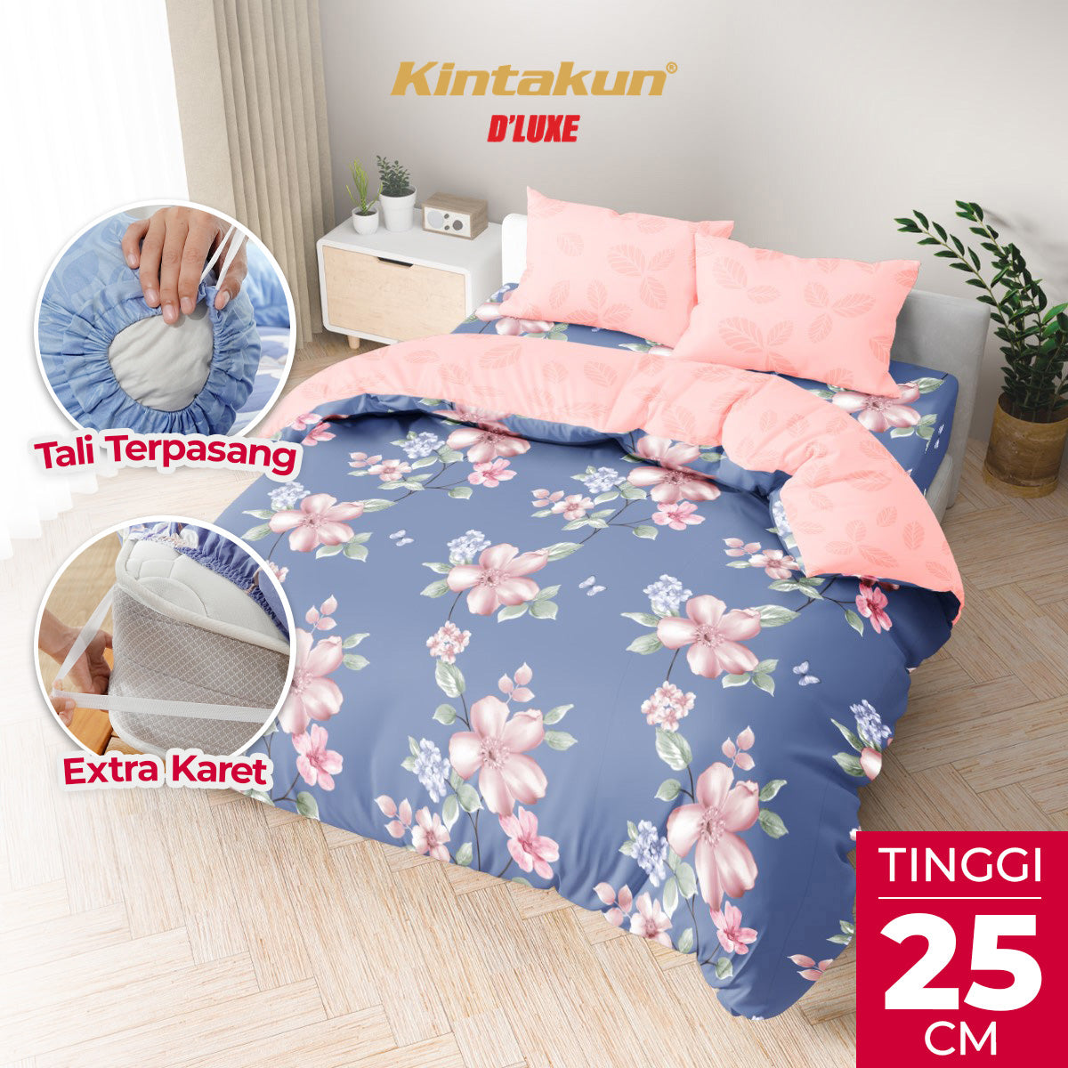 Kintakun Dluxe Bedcover Set Fitted Anindya Tinggi 25cm