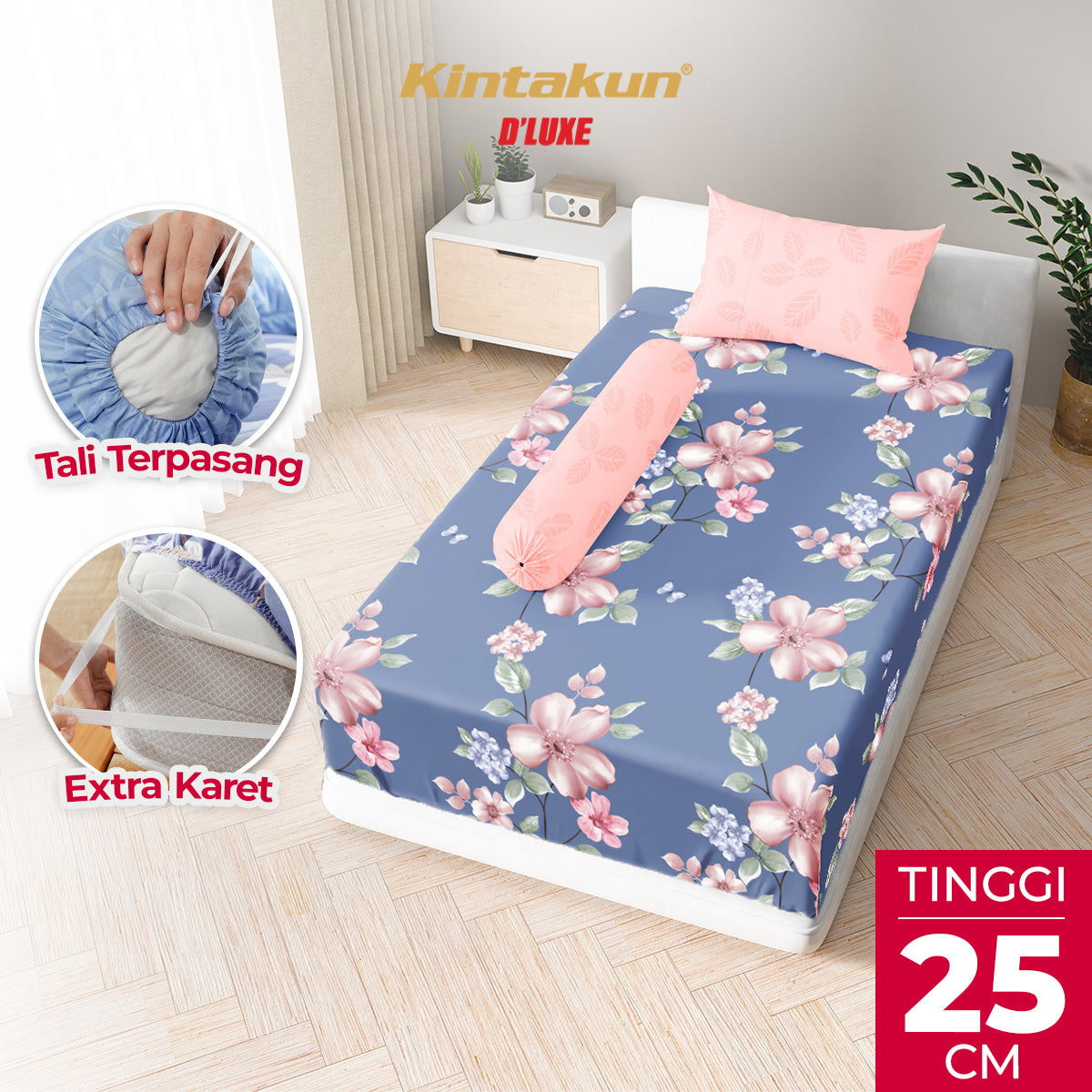 Kintakun Dluxe Sprei Fitted Anindya Tinggi 25cm
