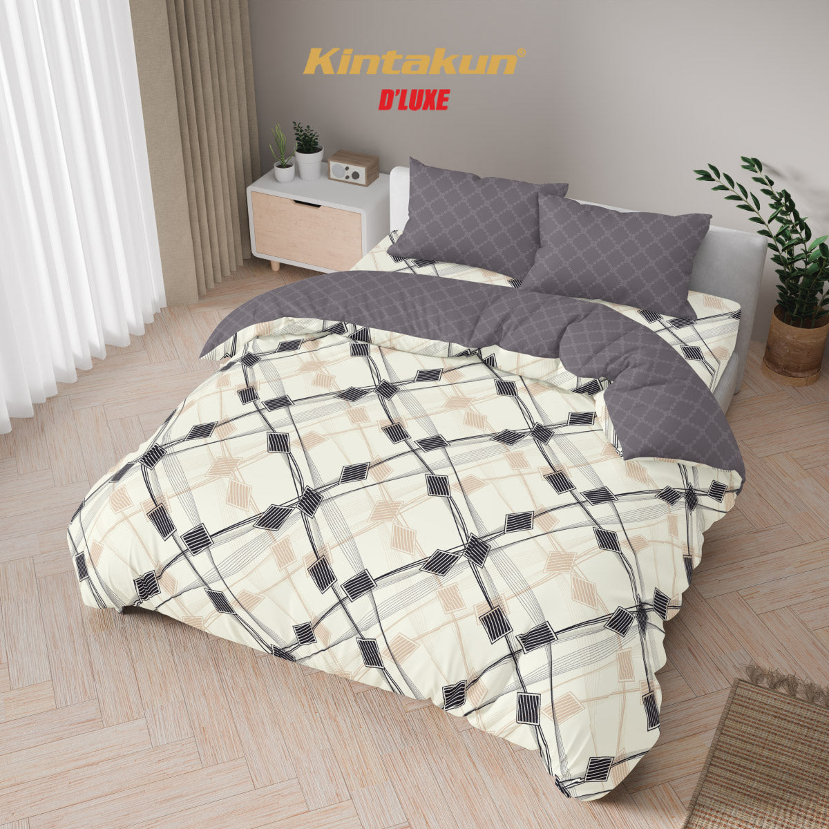 Kintakun Dluxe Bedcover Set Fitted Artha Tinggi 25cm