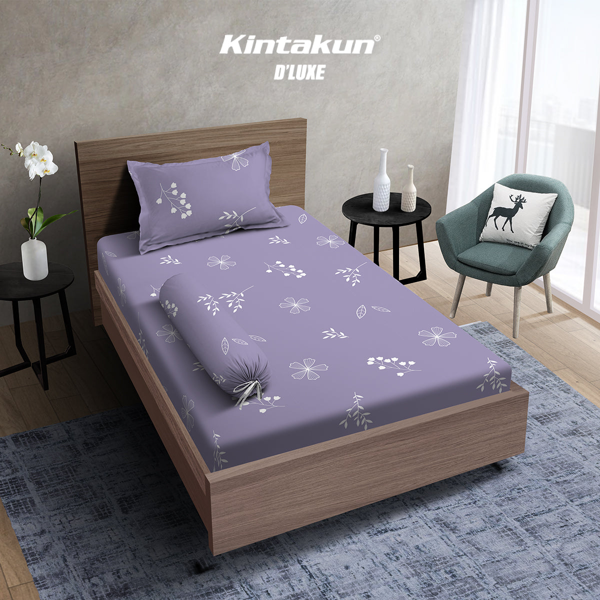 Kintakun Dluxe Gold Sprei Fitted Motif Ashila Tinggi 30 cm