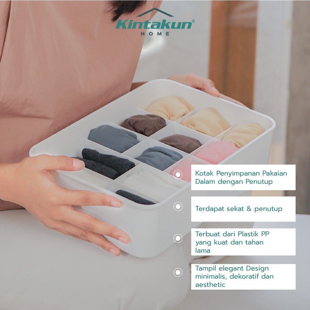 Kintakun Home Alie Kotak Penyimpanan dengan Sekat